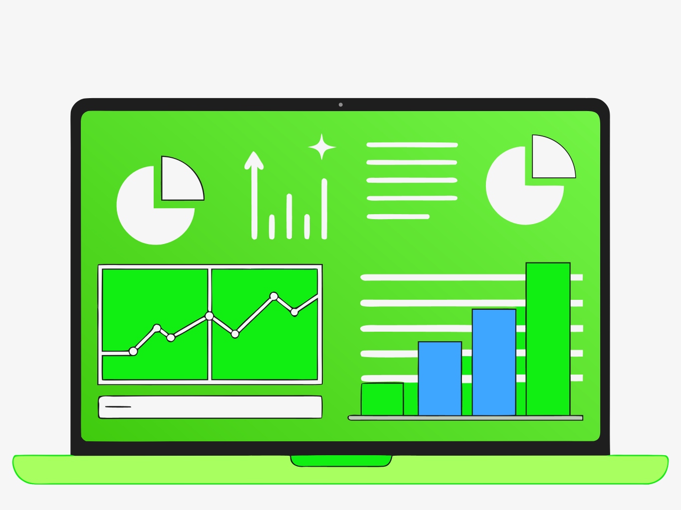Laptop showing a dashboard