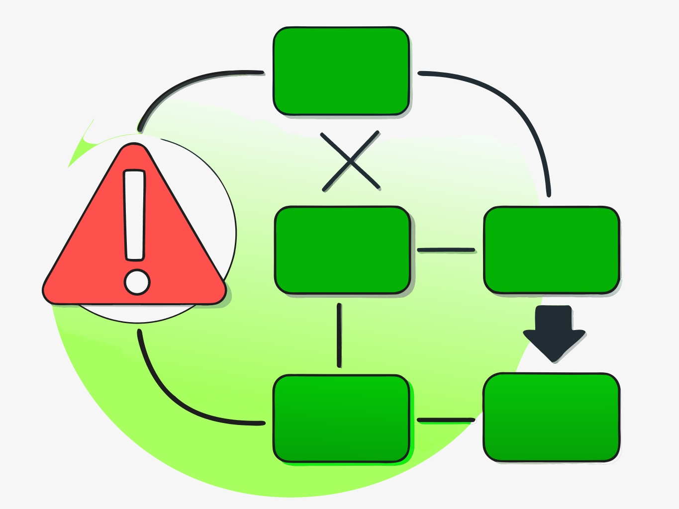 A workflow with an error